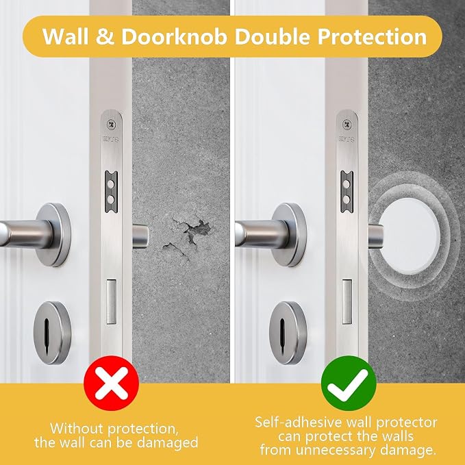 HOME MASTER HARDWARE 5" Wall Protector, 5 Pack Door Knob Wall Shield | White - Image 3