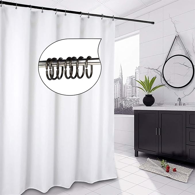 24 pcs Shower Curtain Rings Plastic Shower Curtain Hooks C-Shaped Rings Hook - Image 5