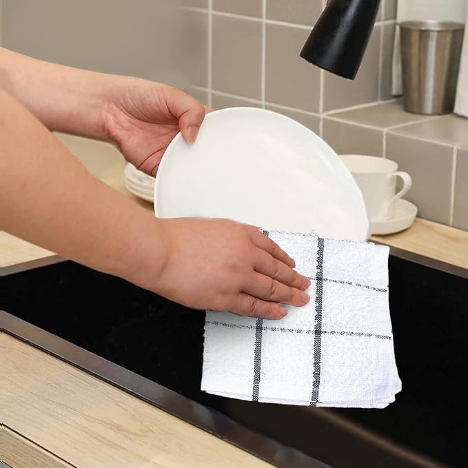 AMOUR INFINI Cotton Kitchen Dish Cloths Set of 8 – Highly Absorbent, Super Soft - Image 5