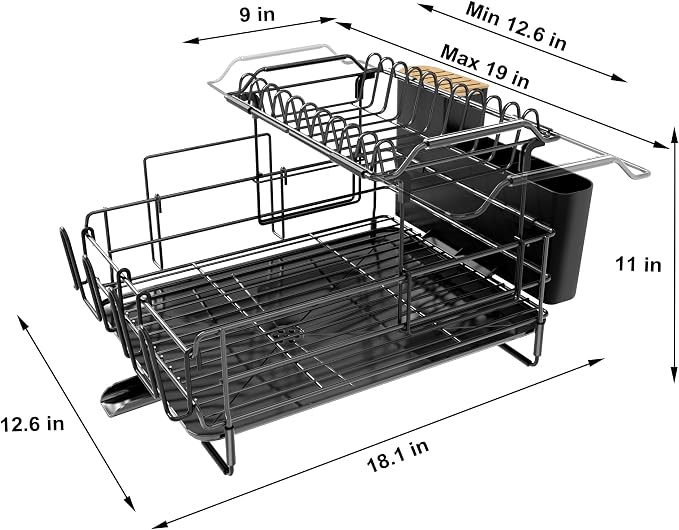 Runnatal Large Dish Drying Rack Stainless Steel Sink - Image 2