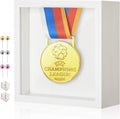 5x5 Mini Shadow Box Display Case Picture Frame with Soft Linen Back,Small Deep White Shadow Box 5x5 for Flowers Medal Display Case Jersey pet Graduation Memorabilia Baby Ltems Crafts Photos