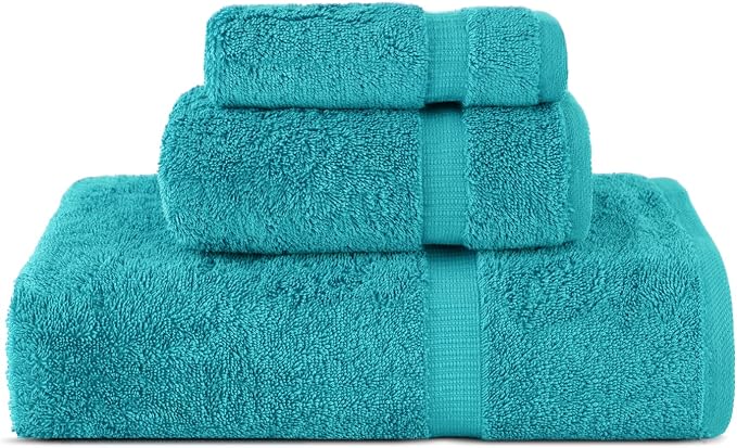 Chakir Turkish Linens 100% Cotton Personalized 3-Piece Set, Aqua | Personalized - Image 4