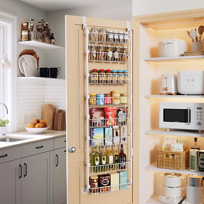 Delamu Over The Door Pantry Organizer, 8-Tier Metal Pantry Door Organization - Image 6