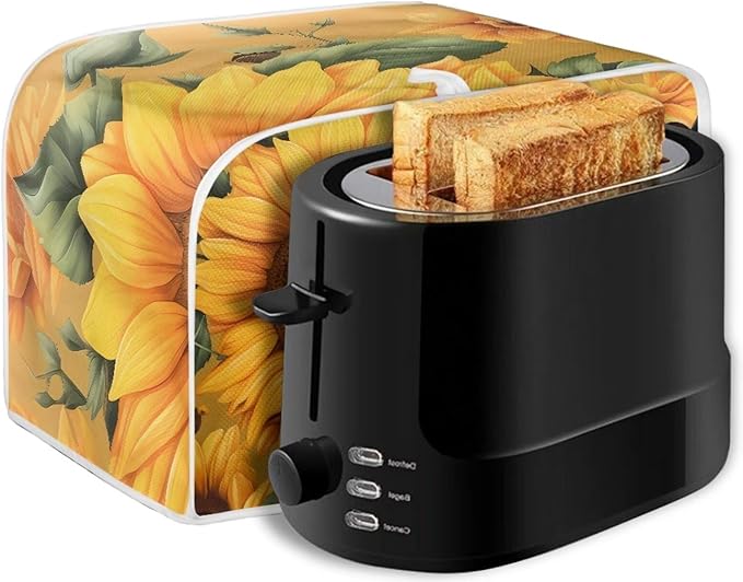 Sunflower Hummingbird Print Toaster Cover 2 Slice for Kitchen Small Appliance Universal Size Bread Maker Dustproof Cover