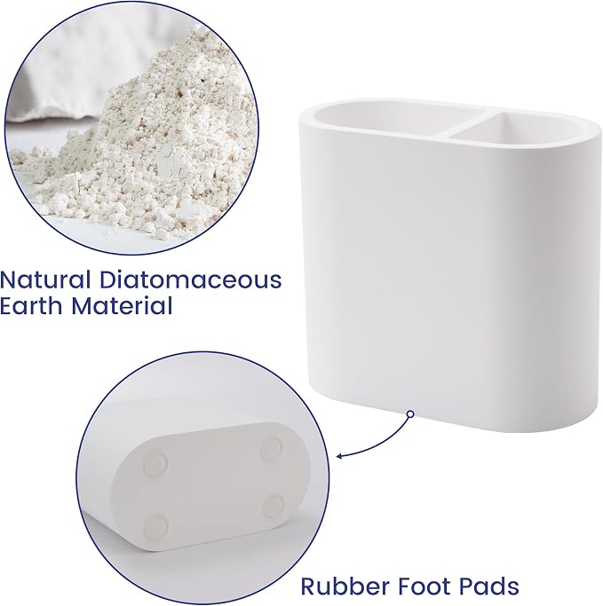 Quick Drying Toothbrush Holder for Bathrooms, Diatomite Countertop Organizer - Image 4