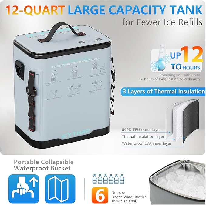 Cold Therapy Machine with Programmable Timer, Portable Ice Machine for Knee After Surgery, Knee Replacement Recovery System for Pain Relief with Compression Pad