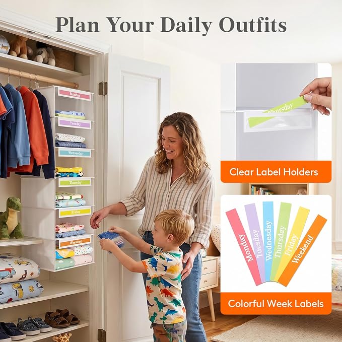 Lifewit 6 Shelf Weekly Hanging Clothes Storage Organizer - Image 5