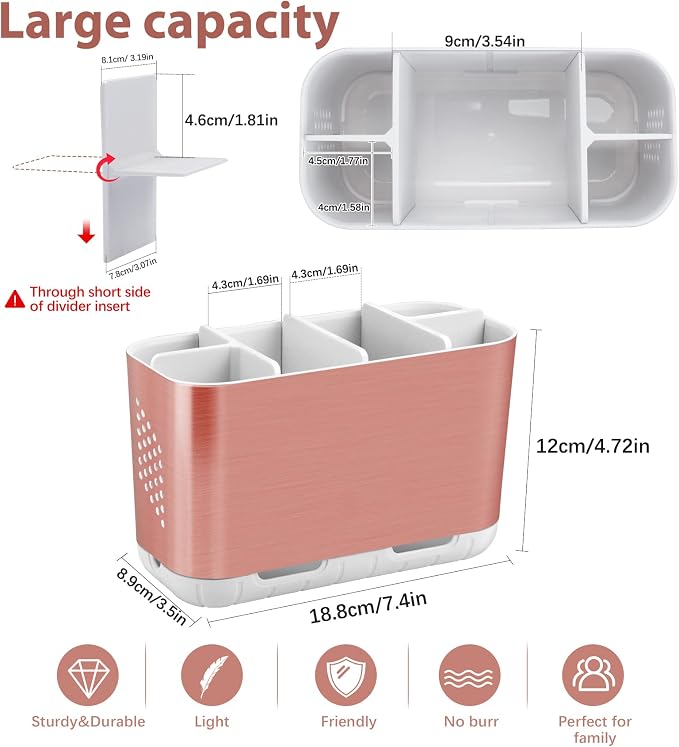 Boperzi Toothbrush Holders for Bathrooms Countertop, Electric Tooth Brush Holder - Image 5