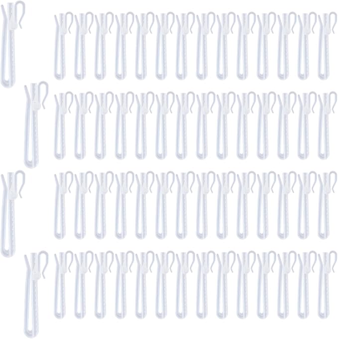 Plastic Curtain Hooks, Adjustable Pinch Pleat Hooks, Ratchet System Pinch Pleat by Unknown
