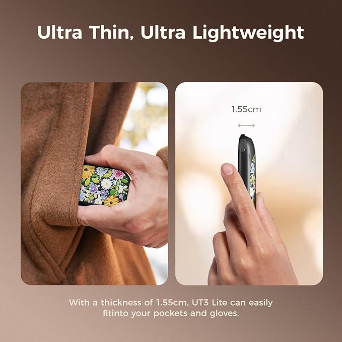 OCOOPA Magnetic Hand Warmers Rechargeable 2 Pack, UL Safety Heat 100-126°F, 3-Settings, Pocket-Sized, Max. 8 Hrs Long Lasting,Great for Raynauds, Golf, Hunting, Camping, Gifts for Men Women, UT3 Lite