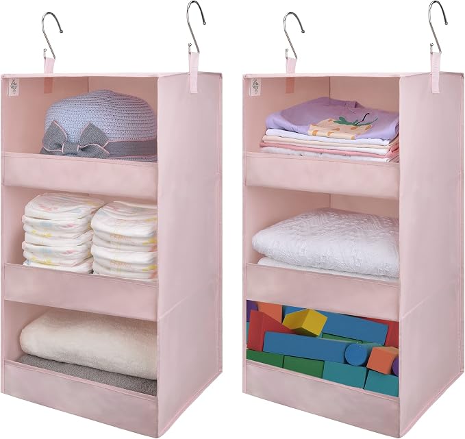 GRANNY SAYS 3-Shelf Hanging Closet Organizer, Foldable Storage, No-Sag Support by GRANNYSAYS