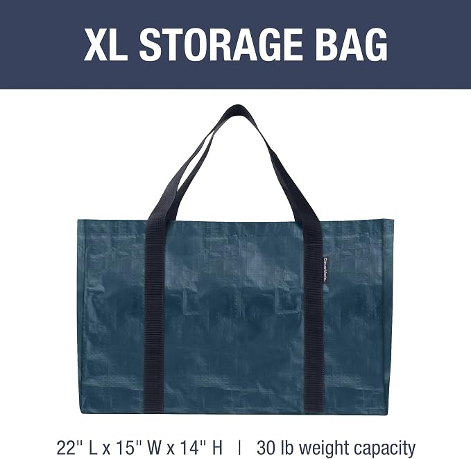 CleverMade XXL Storage Basket Tote, 76L Storage Bag, 2 Pack, Ocean | Carry Bulk - Image 2