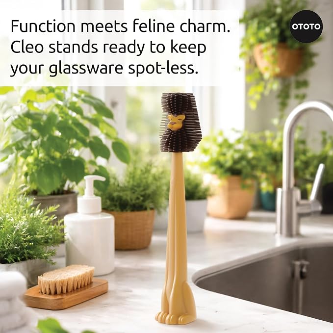 OTOTO Cleo Dish & Water Bottle Brush – Silicone Baby Bottle Brush, Water Bottle - Image 6