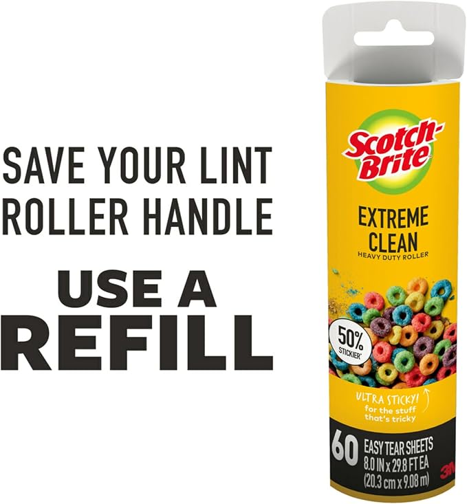 Scotch-Brite Extreme Clean Large Lint Roller, 60 Sheets, 1 Pack - Image 7