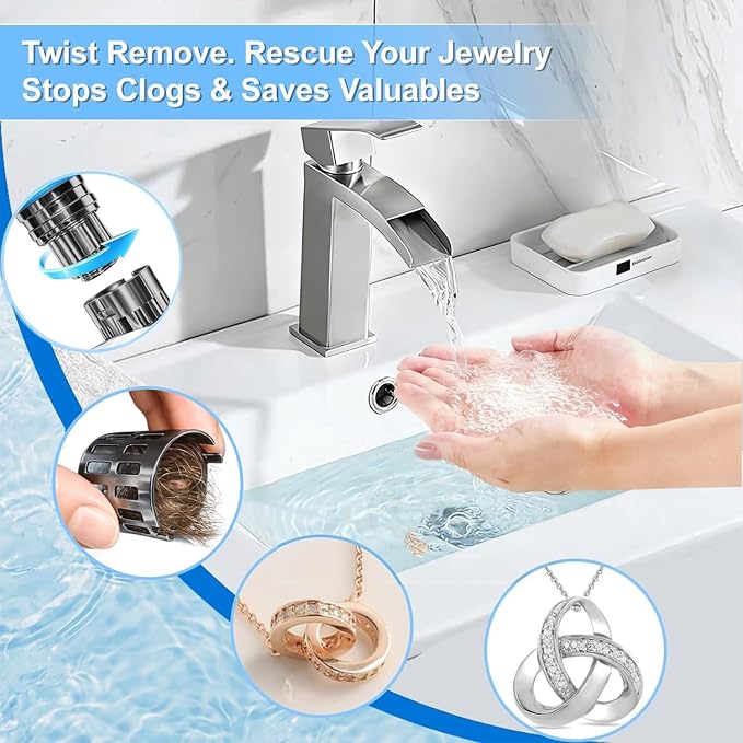 Bathroom Sink Stopper, Pop Up Drain Strainer - Image 5