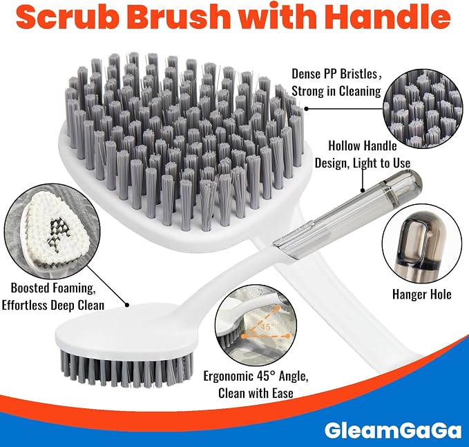3 Pack Shower Brush for Cleaning, Heavy-Duty Scrub Brush Set for Bathroom | 3 - Image 4