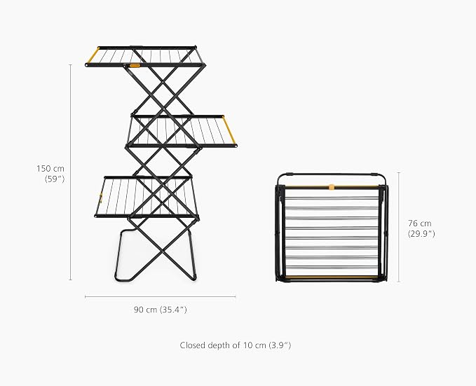 Joseph Joseph AirFrame Max 3-Tier Folding Drying Rack, High Capacity - Image 4
