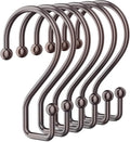 Goowin Bronze Metal Shower Curtain Hooks Rings, S Shape Metal Shower Curtain by Goowin