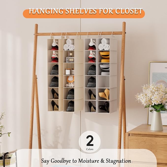 Hanging Closet Shelf Shoe Organizer Set of 2 - Image 8