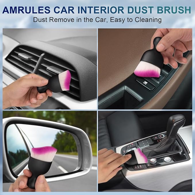 Amrules 2 Pcs Car Interior Detailing Brush Cleaning Tools, Gentle on Surfaces - Image 3