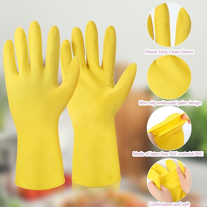 Rubber Reusable Gloves Long Household Dishwashing Gloves Kitchen Cleaning - Image 2