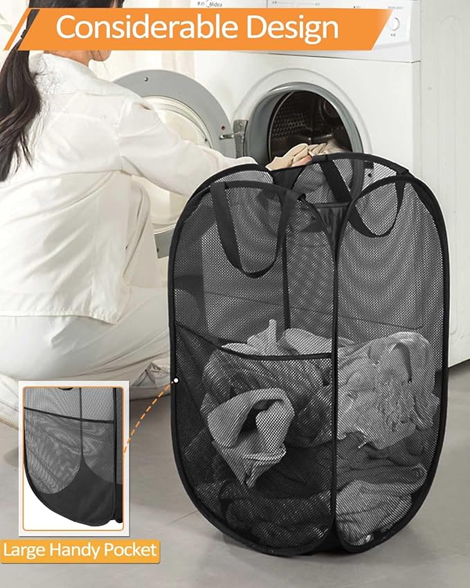 2 Pack Durable Collapsible Laundry Baskets - Image 5