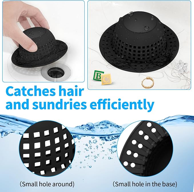 Aluvor Shower Drain Hair Catcher Bathtub Drain Cover Sink Drain Protector | - Image 6