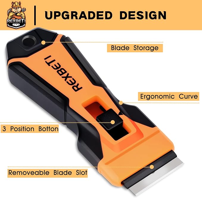REXBETI Razor Blade Scraper Tool, Upgraded Windows, Glass Stovetop Scraper | 7 - Image 6