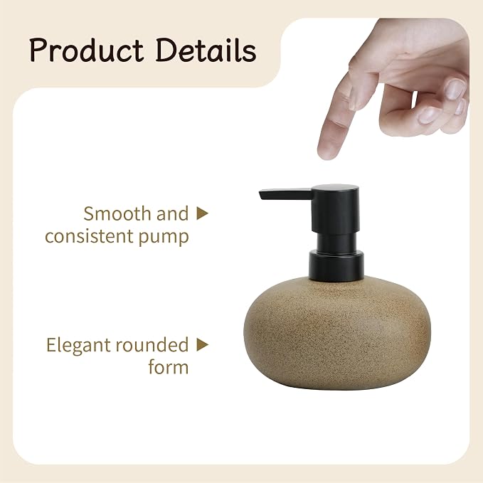 10oz Ceramic Hand Soap Dispenser, Elegant Liquid Soap Dispenser - Image 5