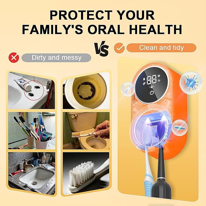 Toothbrush Holder and Cleaner Razor Holder/Dryer Light Cleaning and Air Drying - Image 4