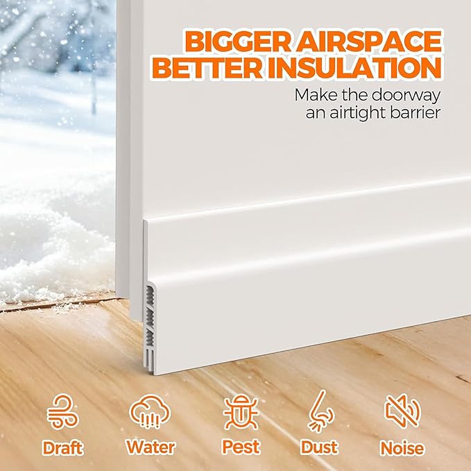 Holikme Door Draft Stopper 41inch Weather Stripping Door Seal Sweep | Under - Image 2