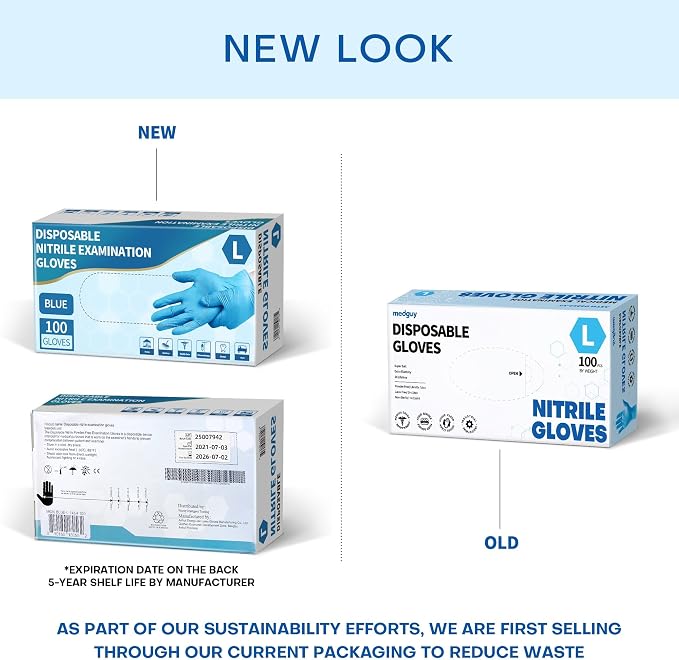 Medical Blue Nitrile Disposable Exam Gloves 4Mil Latex & Powder-Free | Flex • - Image 6