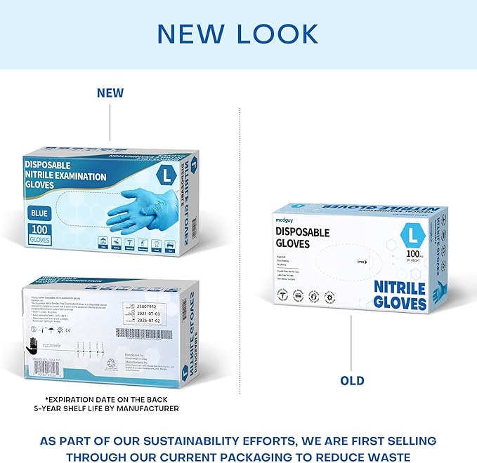 Medical Blue Nitrile Disposable Exam Gloves 4Mil Latex & Powder-Free | Flex • - Image 6