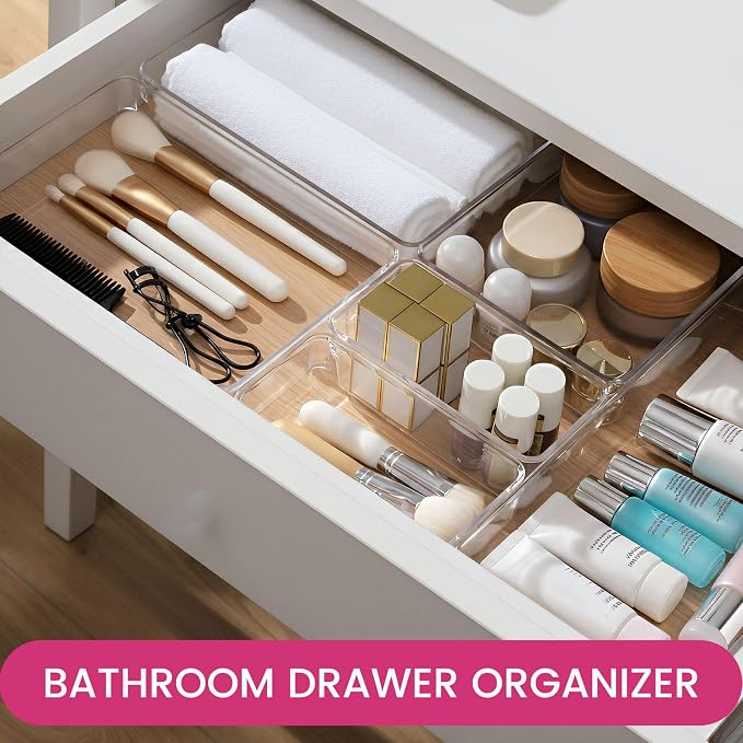 Large Drawer Organizer Bins 26 Pack | Complete 5 Size Clear Plastic Kitchen - Image 4