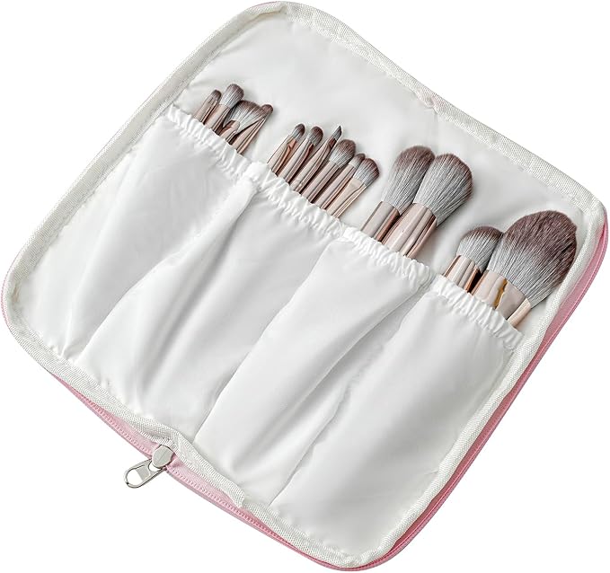 JOVAKIT Quilted Makeup Brush Holder Travel Cosmetic Bag - Image 3