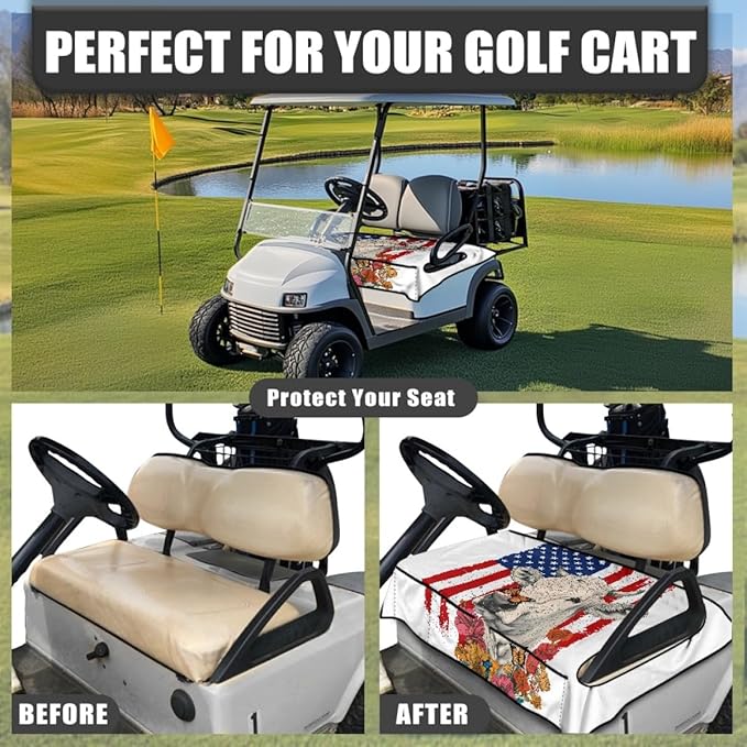 Golf Cart Seat Cover Cushion Made for Long Outdoor Rides, Featuring Breathable Fabric, Waterproof Layer and Secure Non-Slip Design