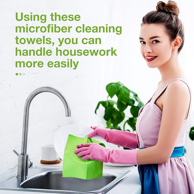 Patelai 9 Pcs Fish Scale Streak Free Microfiber Glass Mirror Cleaning Cloth - Image 5