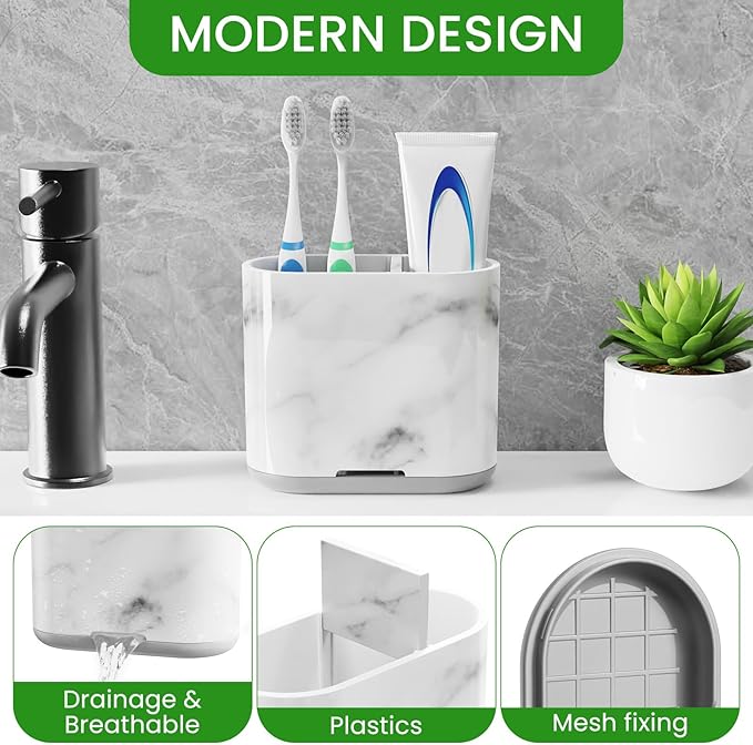 Toothbrush Holders for Bathrooms, Bathroom Accessories | 2 Slots, Kids Electric - Image 2