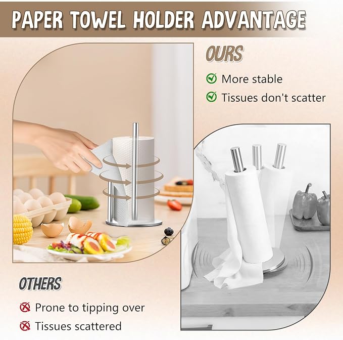 Silver Paper Towel Holder, Countertop Paper Towel Holder - Image 6