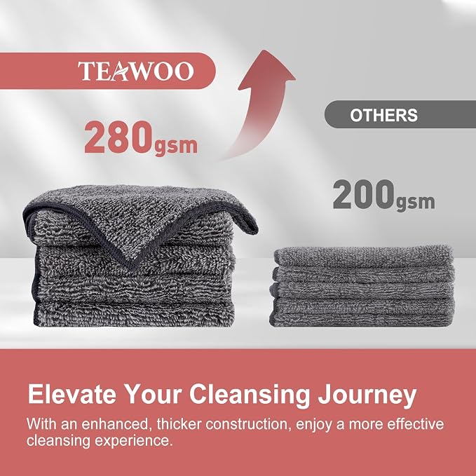 10 Pack Premium Washcloths, Highly Absorbent and Super Soft Face Towels | - Image 4
