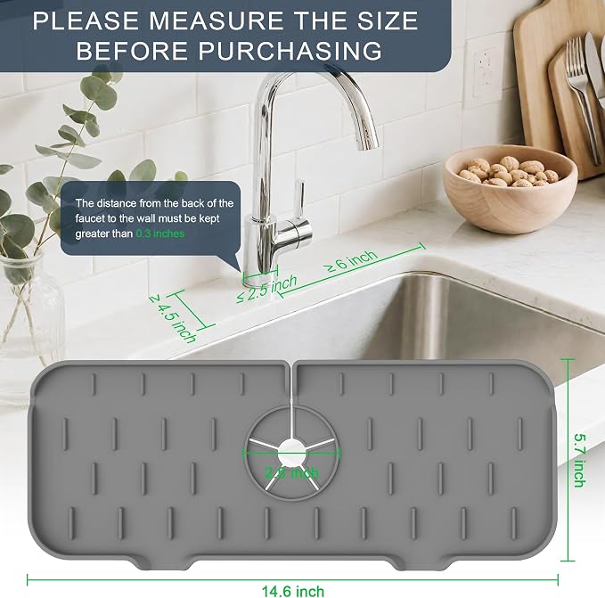 Kitchen Sink Splash Guard Silicone Faucet Mat - Image 2