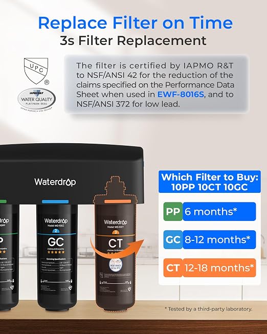 Waterdrop TSB 8 Layer Under Sink Water Filter System, - Image 4