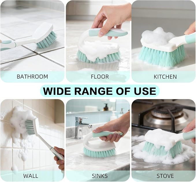 3 Pack Bathroom Scrub Brush Set, Heavy-Duty Scrub Brushes - Image 8