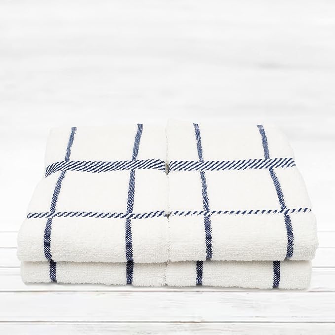100% Cotton Terry Dish Towels, 4 Pack Checks, 16 x26 Inches, Super Soft and - Image 5