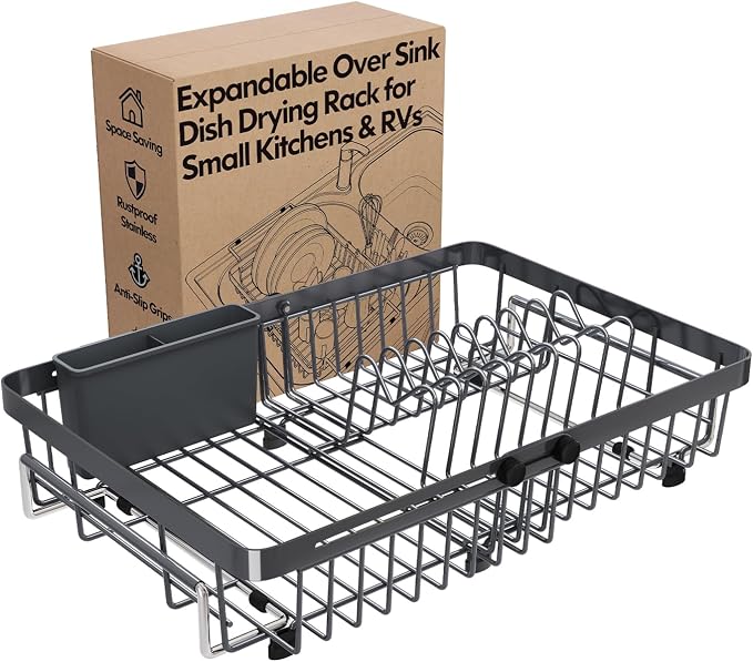Grey Dish Drying Rack Over The Sink by MAJALiS