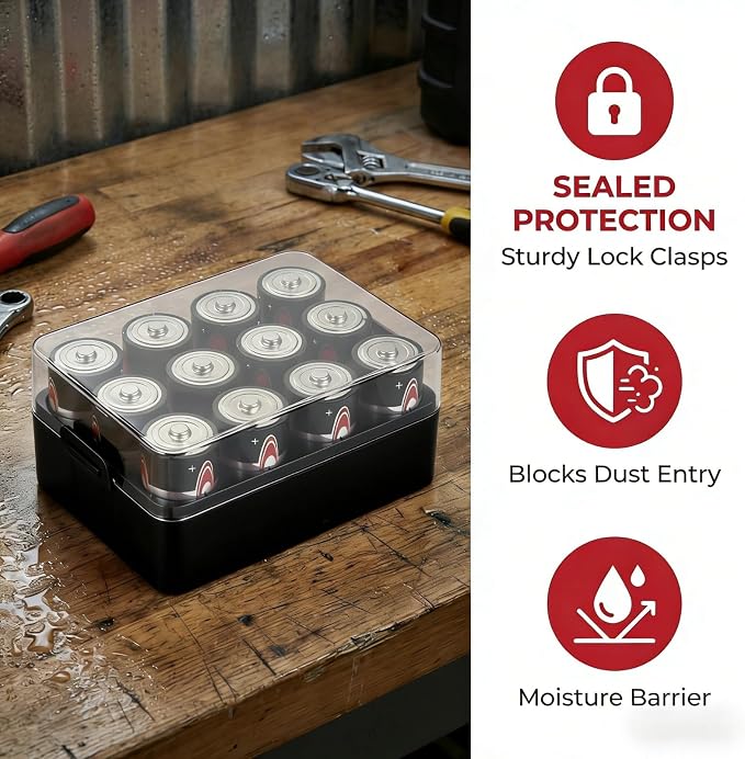 ALCYON Plastic Battery Organizer Storage Case - Image 3