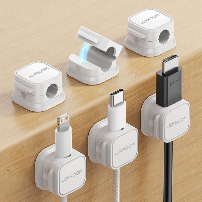 JOYROOM 6 Pack Magnetic Cable Clips, Cord Organizer Adhesive Wire Holder | Home by JOYROOM