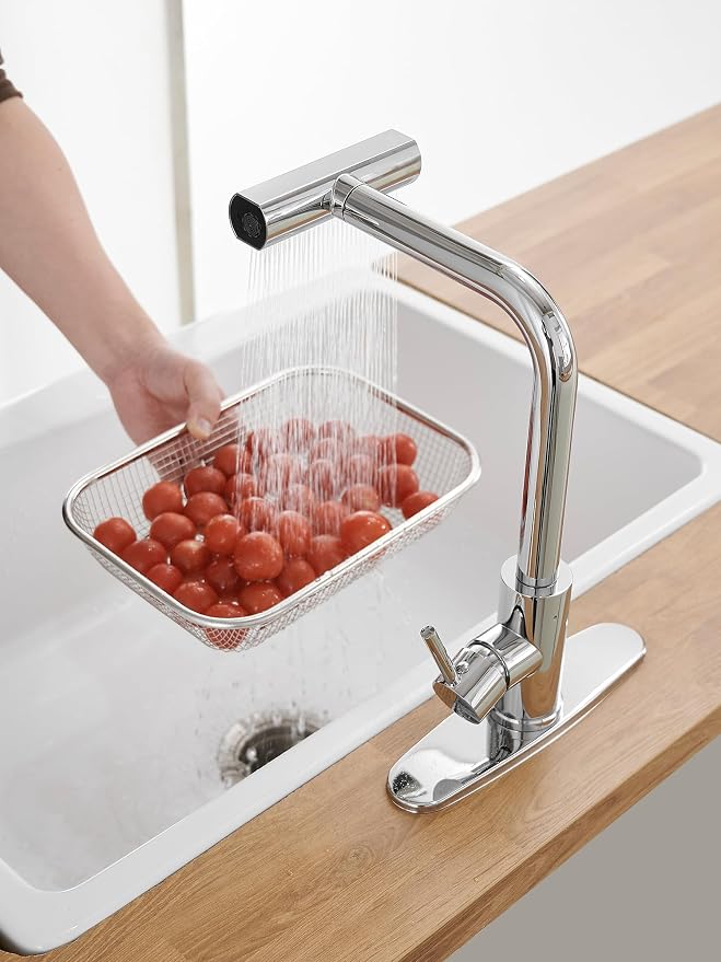 Kitchen Faucets with Pull Down Sprayer, Waterfall Kitchen Sink Faucet, - Image 4