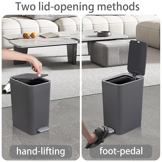 Small Bathroom Trash Can with Lid, 3.2 Gallon Slim Step Trash Can, Narrow - Image 3