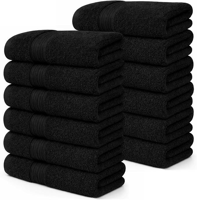 100% Cotton Hand Towels 18x28 Inches, 600 GSM, Soft & Absorbent by AmpleDecor